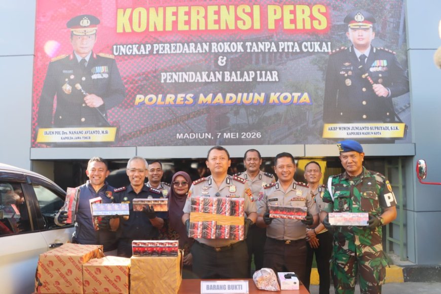 Polres Madiun Kota Bekuk Pelaku Distribusi Rokok Ilegal