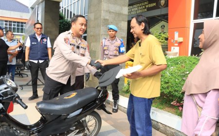 Polres Gresik Pastikan Hak Korban Terpenuhi Melalui Pengembalian Motor